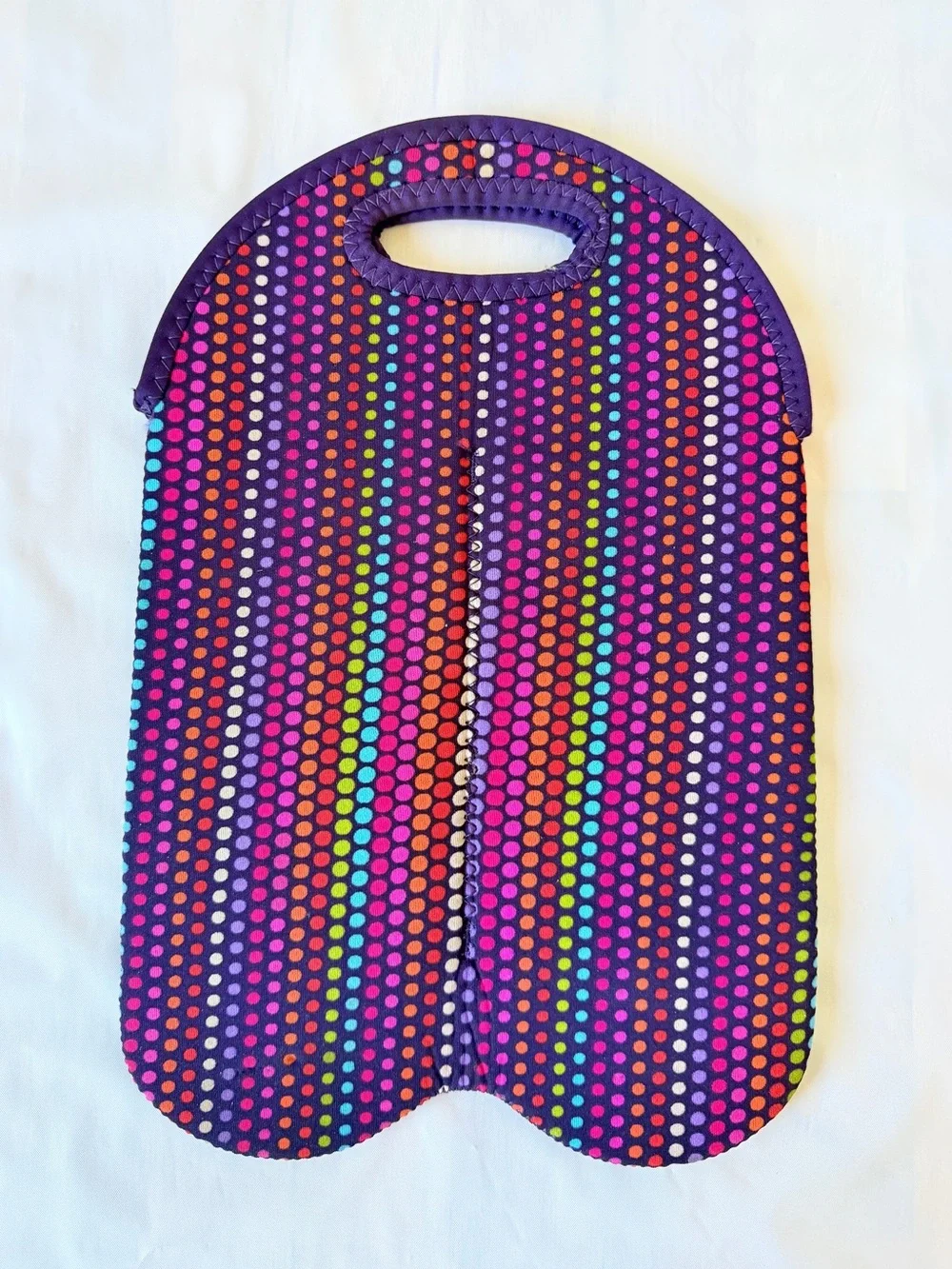 Built NY Two Bottle Insulated Wine Cooler Tote Sleeve multicolored polka dot